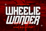Wheelie Wonder - Sport Display Font, a Sans Serif Font by Illustraly Design (Thumbnail 1 of 8)