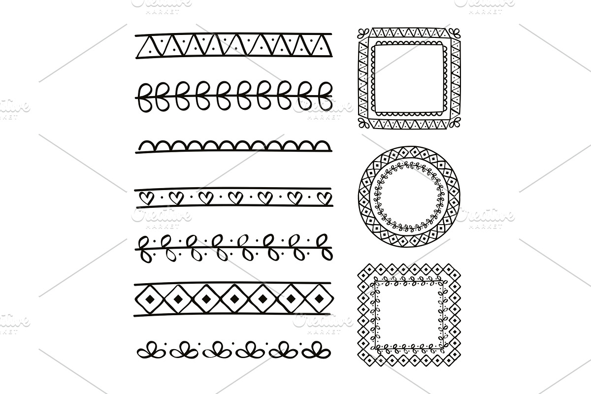 ten drawn frames, an Illustration by studiogstock