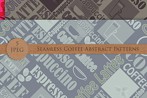 COFFEE Lettering Seamless Patterns