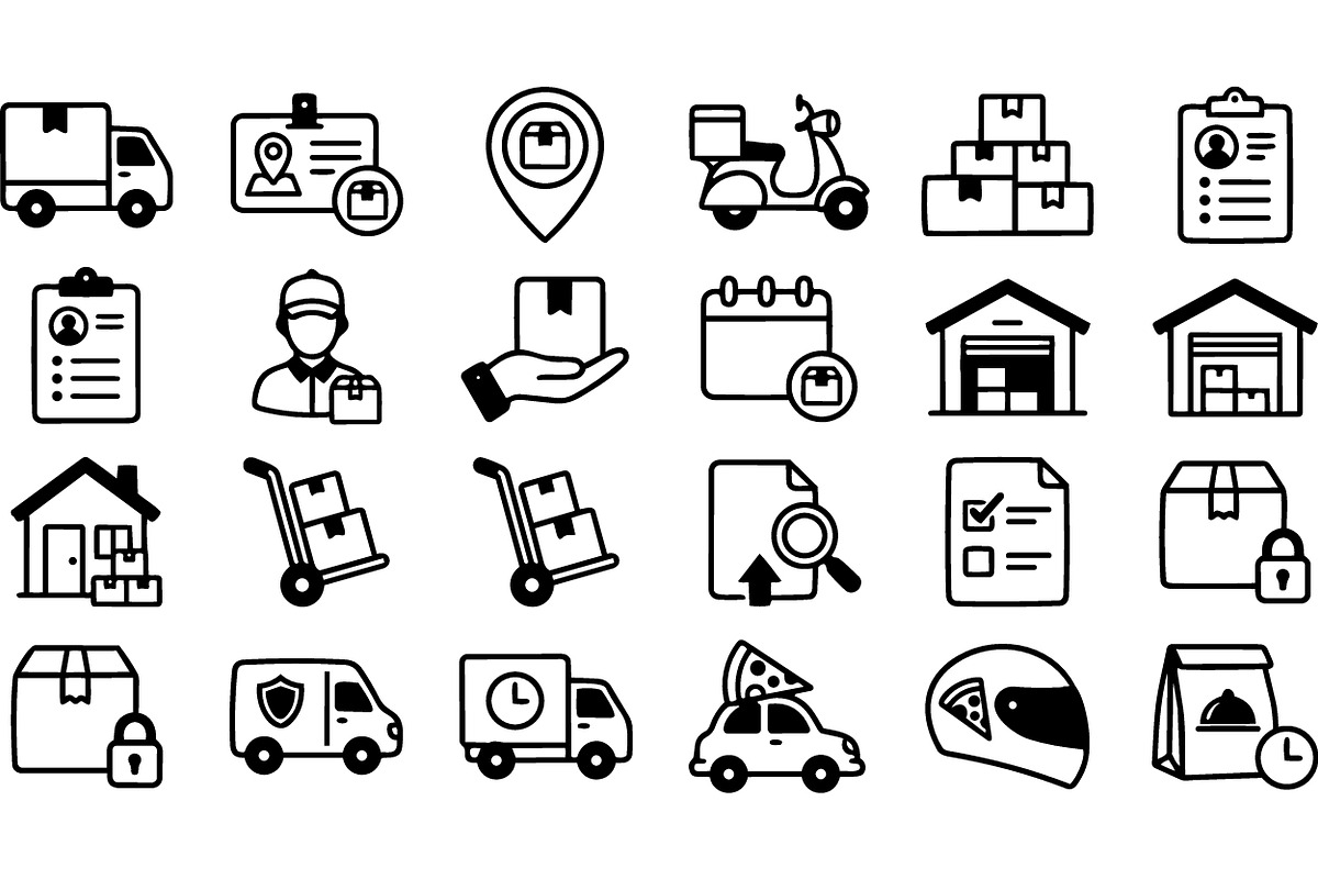Delivery and Shipping Icon Bundle fo, an Illustration by designvectx (Photo 2 of 3)