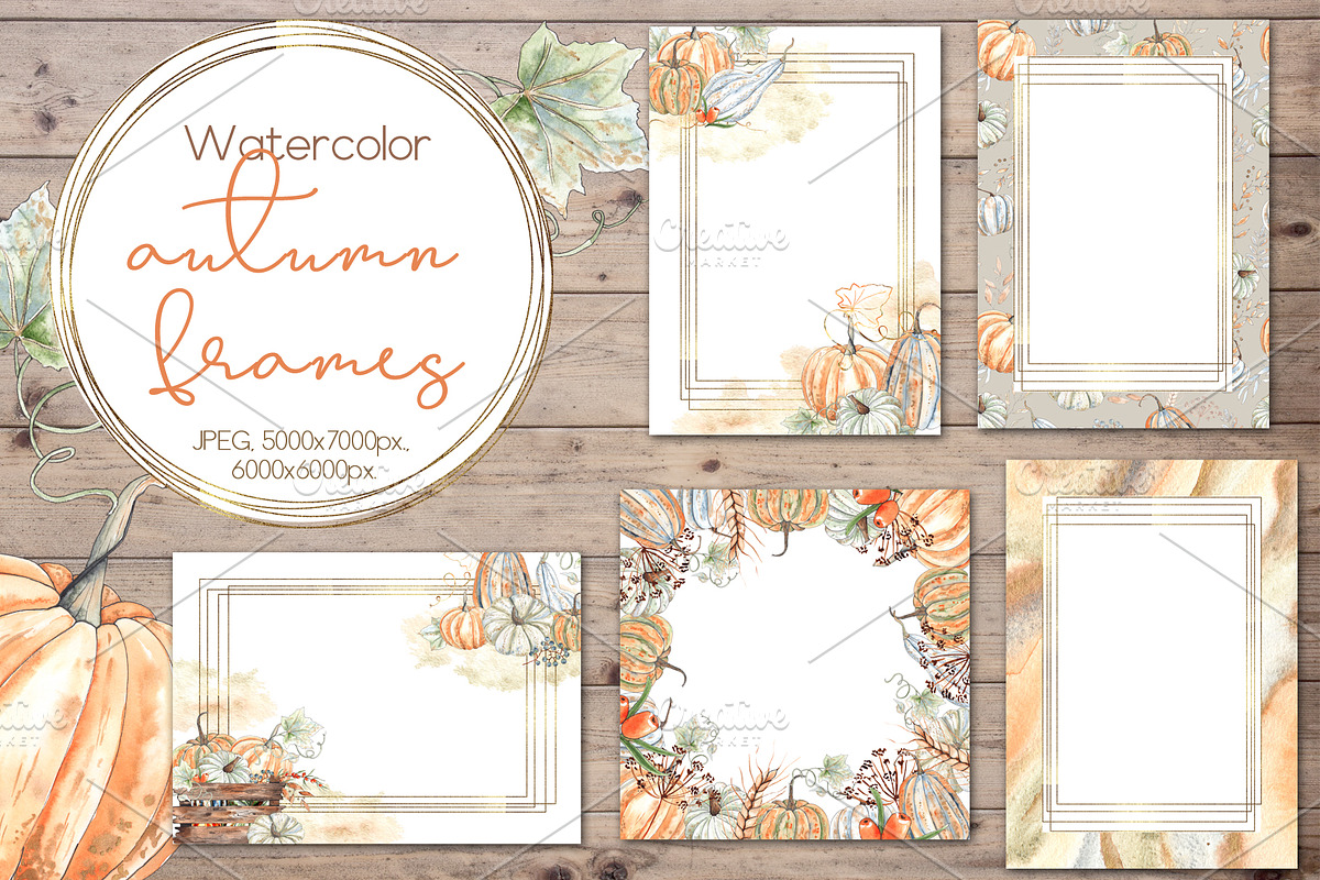 Pumpkins. Watercolor collection, an Object Graphic by Ana-Sakuta (Photo 6 of 17)