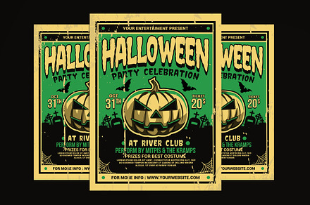 Halloween Party Flyer Retro, a Flyer Template by Muhamad Iqbal hidayat
