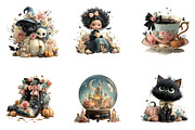 Whimsical Gothic Halloween Doll, a Seasonal Illustration by CreationArt (Thumbnail 7 of 7)