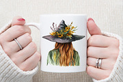 Watercolor Forest Witch Clipart, an Illustration by Sublimation Artist (Thumbnail 5 of 6)