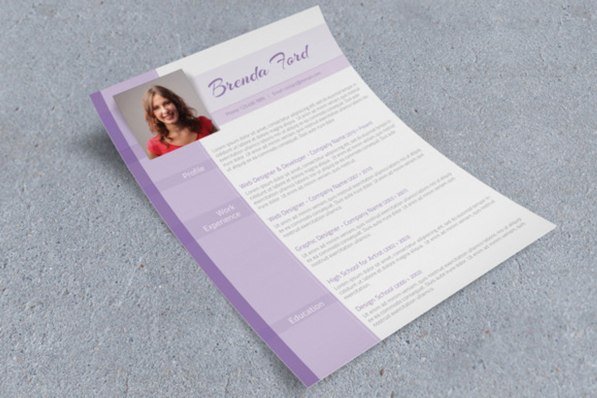 Purple CV Template, a Resume Template by Visual Impact
