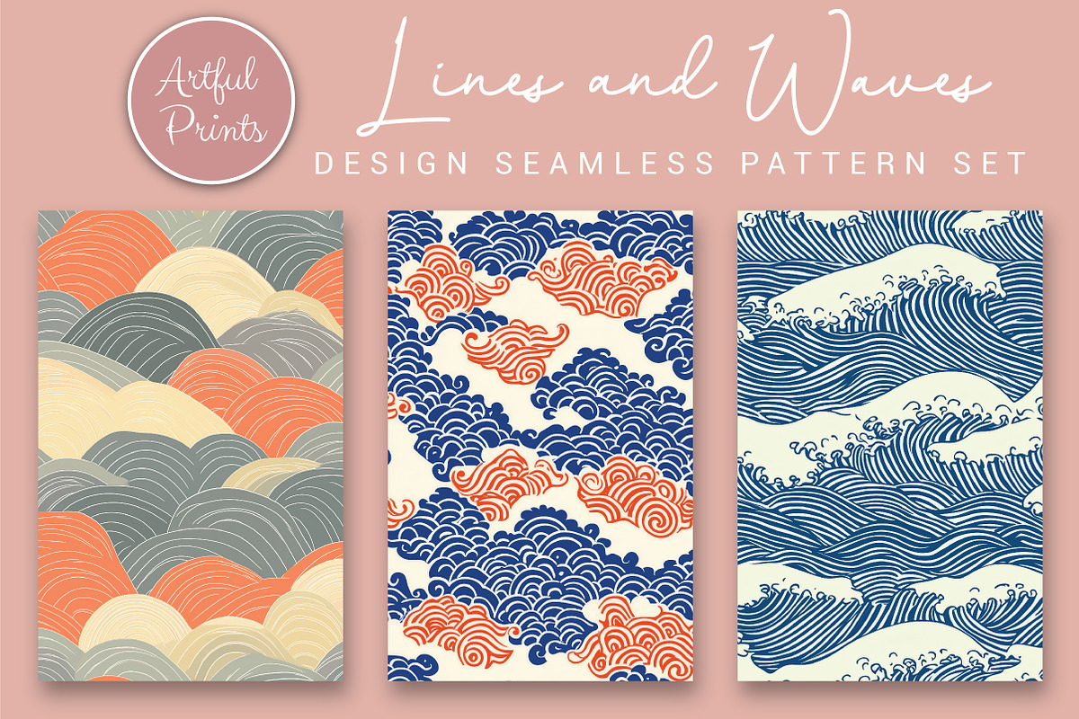 Lines and Waves Seamless Pattern, a Pattern Graphic by Artful Prints (Photo 3 of 3)