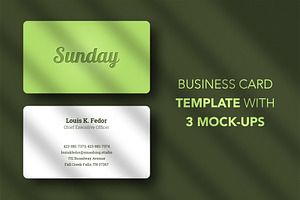 Business card Template & 3 Mock-up
