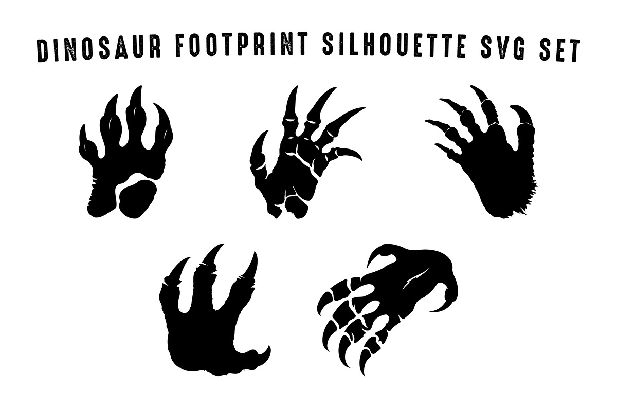 Dinosaur Footprint SVG Vector Bundle, an Animal Illustration by Gfx Expert Team (Photo 2 of 3)