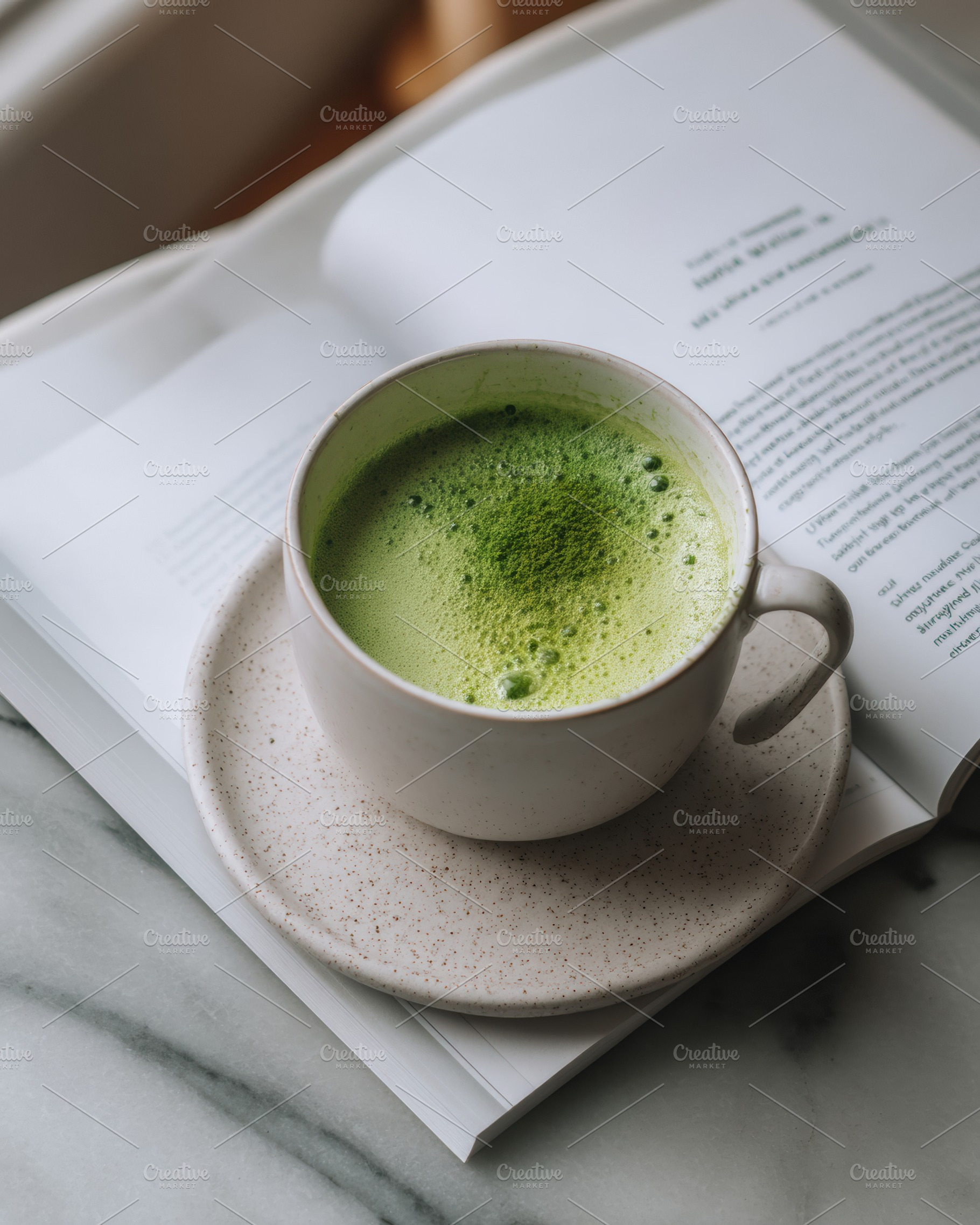 White ceramic cup with matcha, a Food & Drink Photo by Virgo Studio