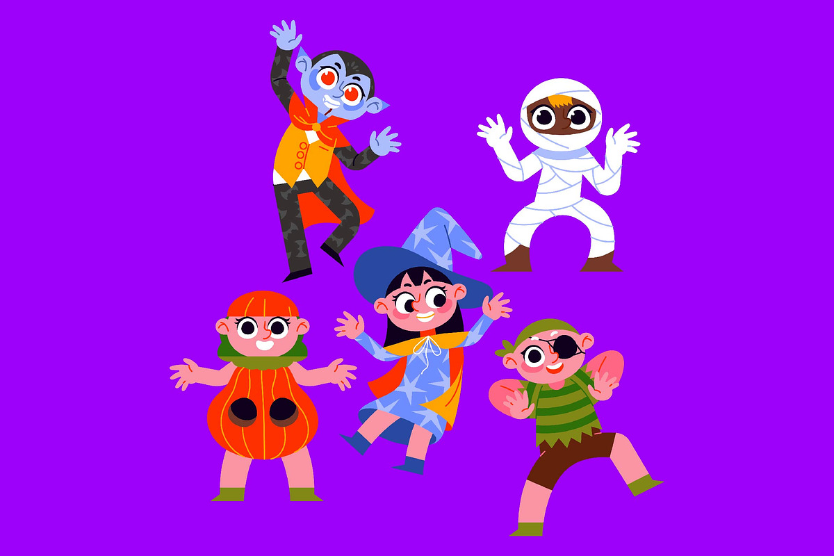 Costume Party Asset Illustration, an Illustration by graphicook