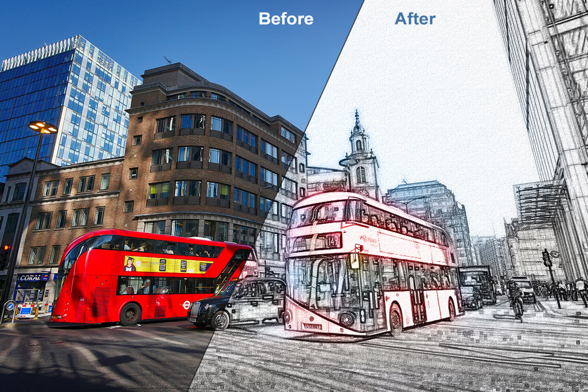 Architecture Art Sketch Photoshop Ac, an Action Add-On by designvillage (Photo 4 of 7)