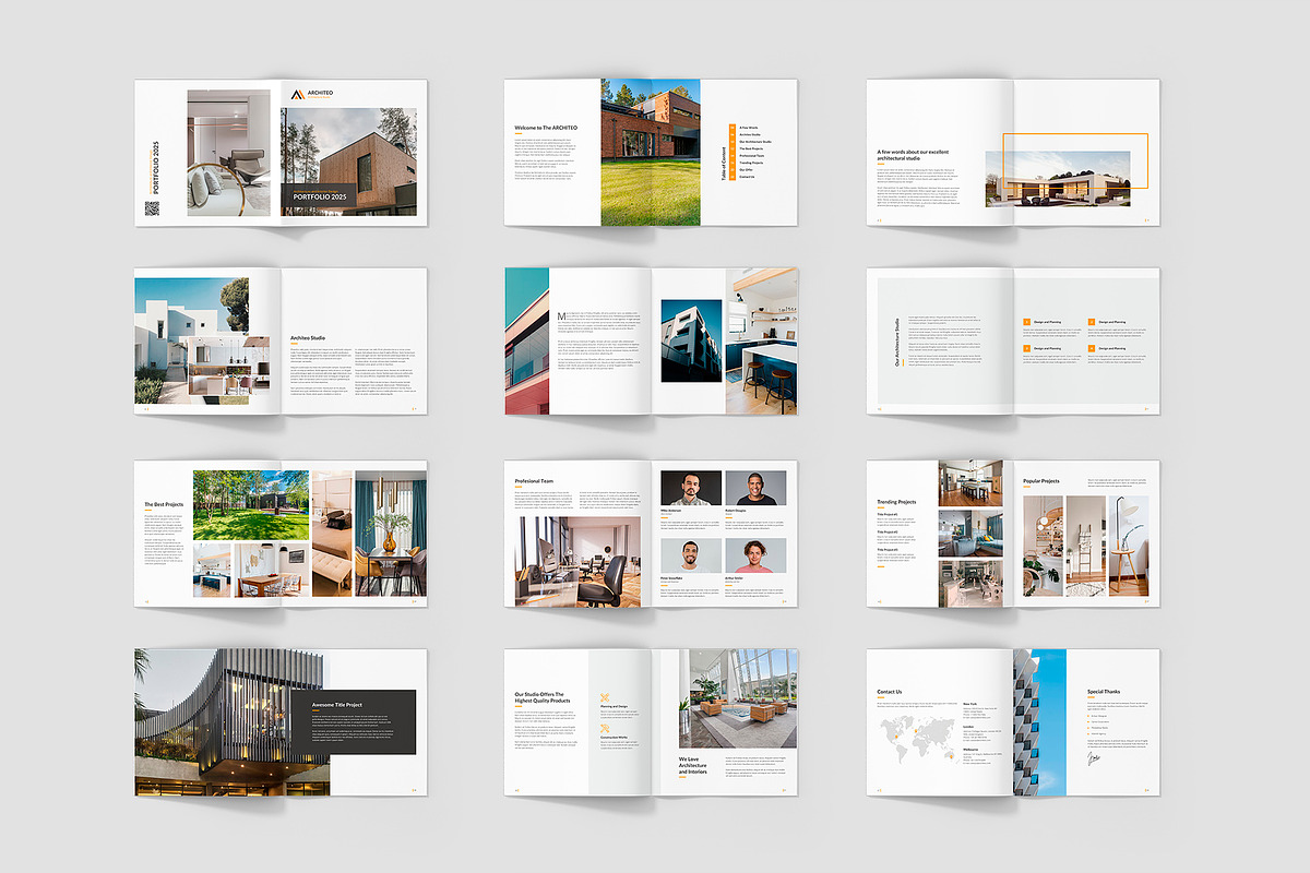 Architeo Square Portfolio Canva, a Brochure Template by artbart (Photo 2 of 6)