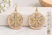 Geometric Snowflake Earrings SVG, an Object Graphic by Canvas Craft (Thumbnail 1 of 3)