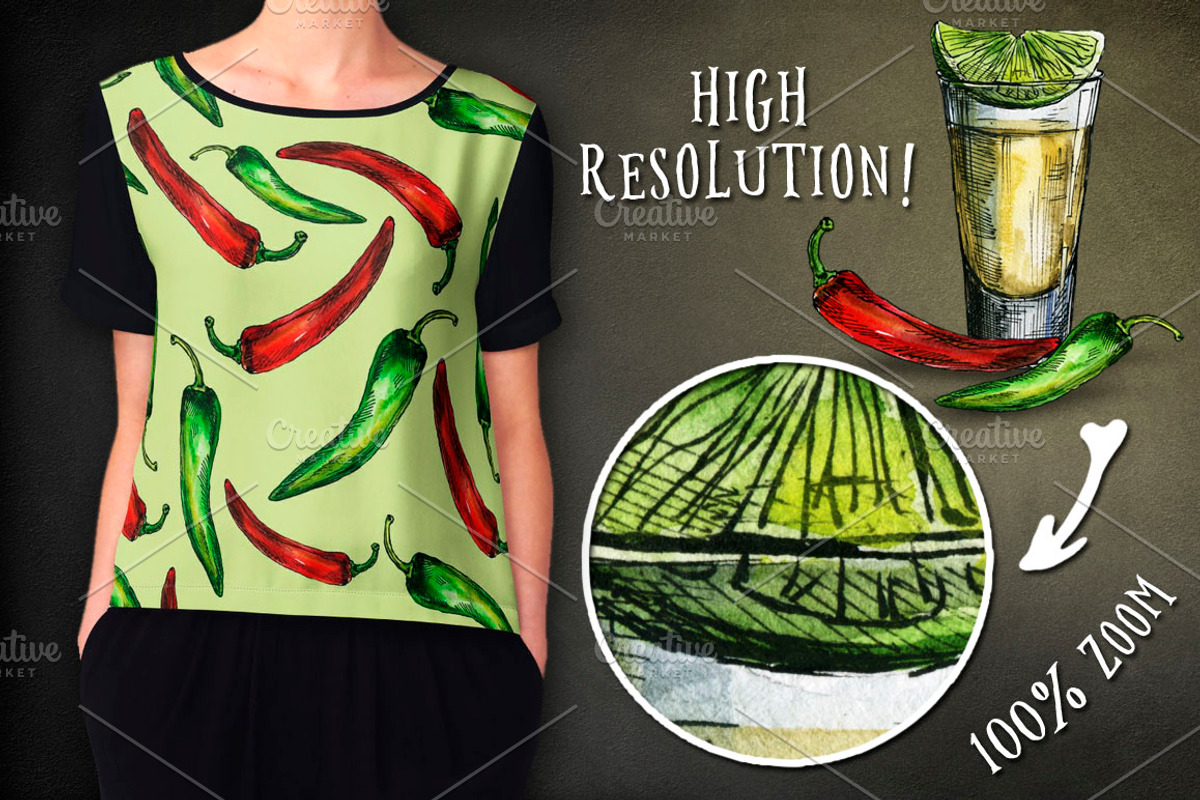 Tequila Boom Watercolor & Ink Set, a Food Illustration by Fluffy Unicorn (Photo 4 of 5)