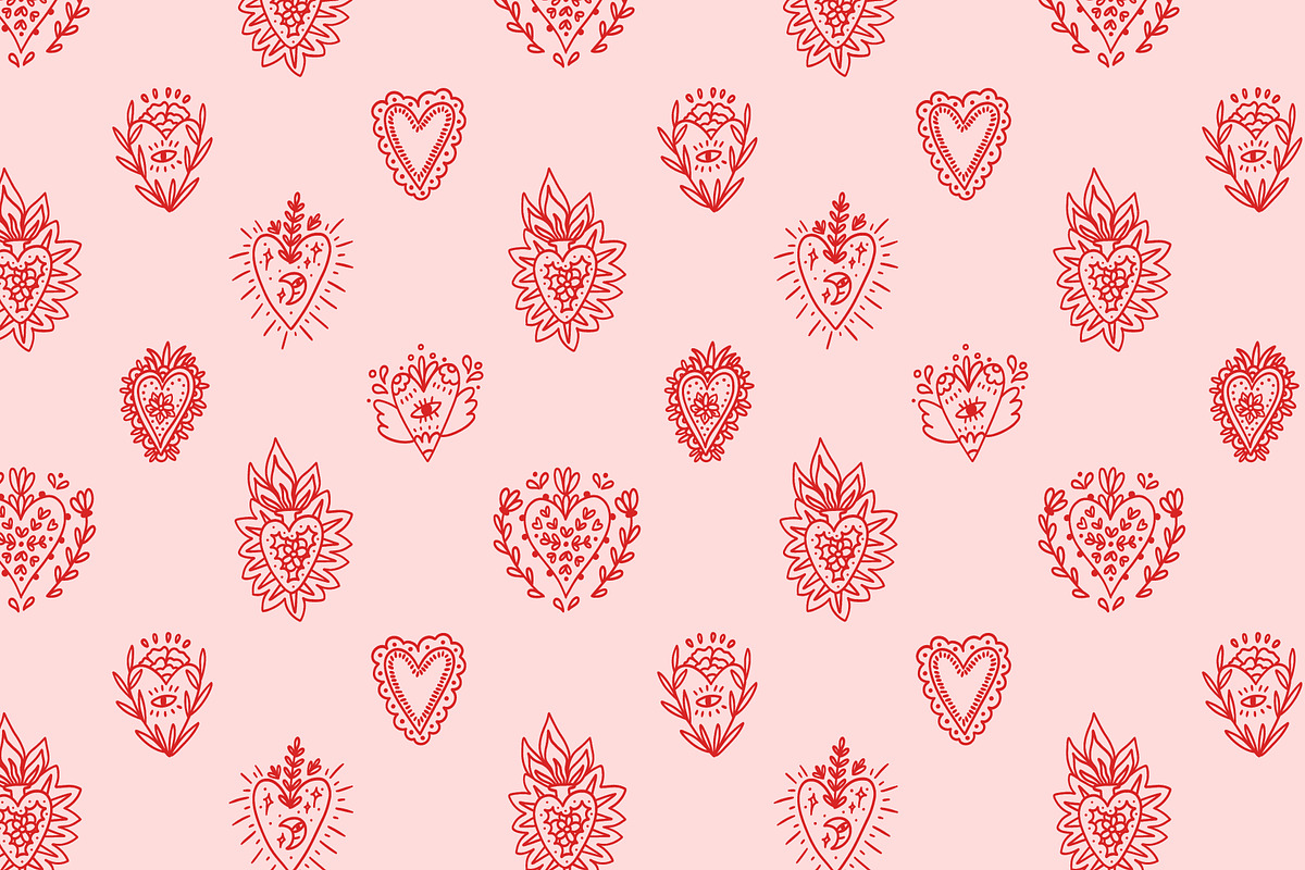 Mystical Heart. Clipart + Pattern, an Object Graphic by Viaireshop (Photo 2 of 4)