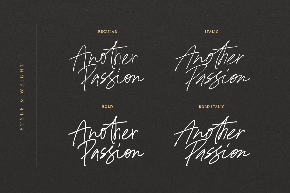 Another Passion - Handwritten Font, a Script Font by Sarid Ezra (Photo 2 of 10)