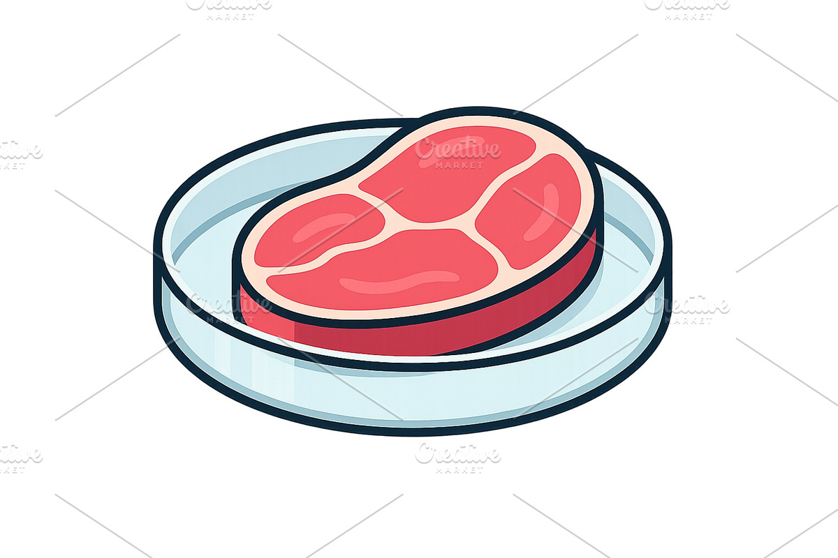 Freshly prepared raw steak on a, a Food Illustration by ZinetroN