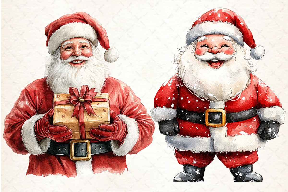 Christmas Santa Claus Watercolor, an Illustration by Libby Wishes (Photo 3 of 7)
