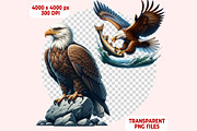 Eagle Clipart PNG Bundle, an Illustration by M9 Design (Thumbnail 6 of 7)
