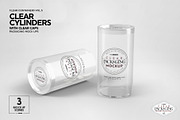 Clear Cylinders Clear Caps Mockups, a Packaging Mockup by INCDesign (Thumbnail 6 of 14)