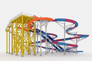 3D Model Waterpark Slide 7