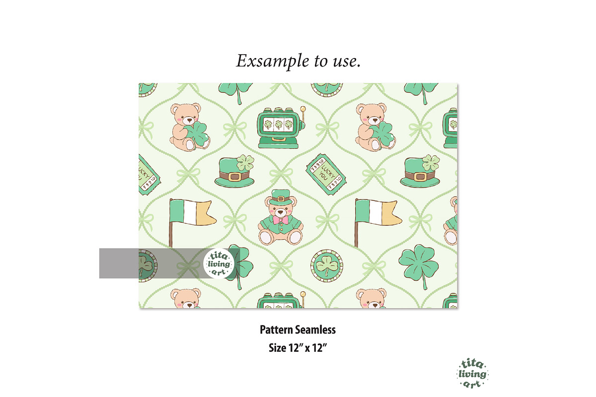 Lucky Teddy Bear Seamless Pattern, a Seasonal Illustration by TitaLivingArt (Photo 12 of 13)