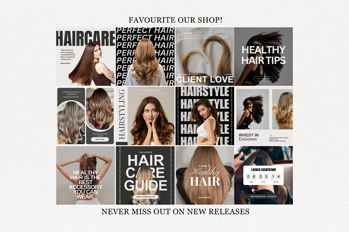 120 Hairstylist Instagram Templates, a Social Media Template by TheBohoFactory (Photo 10 of 10)