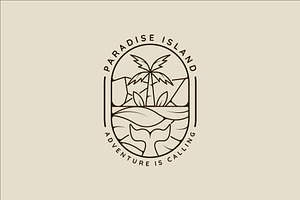 palm tree and surfing beach logo, a Branding & Logo Template by zyxroun shop