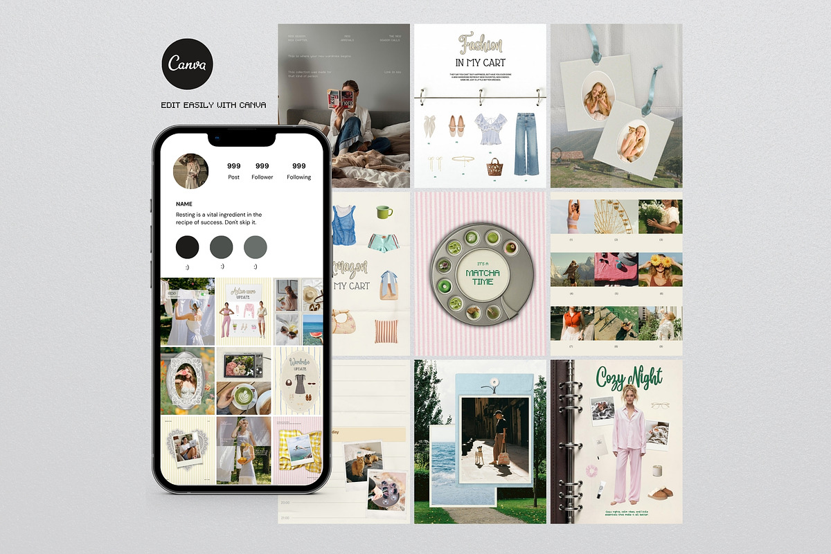 Aesthetic Digital Diary Canva Kit, a Social Media Template by Pani Temp. (Photo 6 of 16)