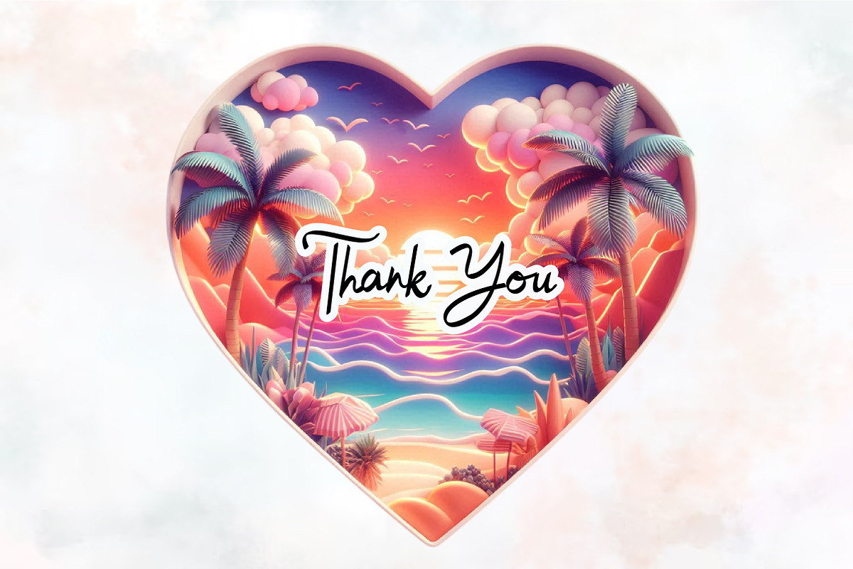Retro Beach Heart Watercolor Clipart, an Illustration by RobertsArt (Photo 5 of 7)