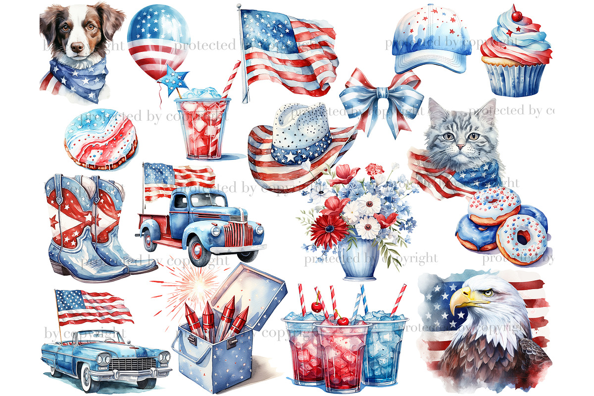 Patriotic Clipart Bundle, a Person Illustration by GlamArtZhanna (Photo 3 of 6)