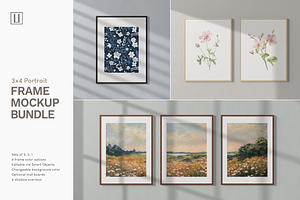 3x4 Portrait Frame Mockup Bundle