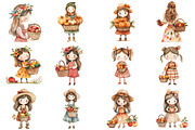 Fall Girl Autumn Woman Clip Art, an Illustration by CitraGraphics (Thumbnail 2 of 6)