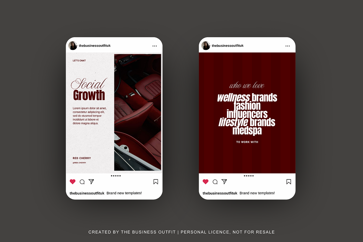 CHERRY Canva Social Media Templates, a Social Media Template by thebusinessoutfit (Photo 13 of 20)