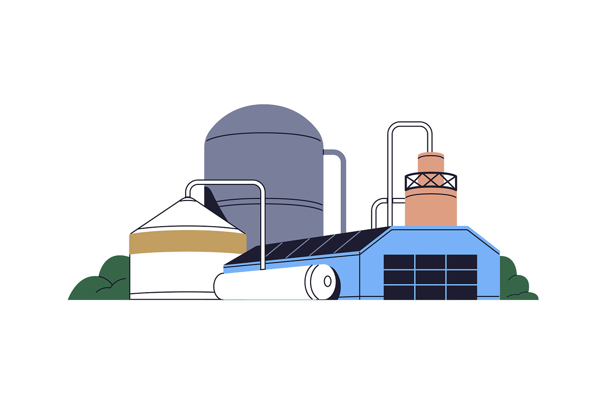 Factories, industry plants set, an Object Illustration by PaperTrident (Photo 8 of 9)