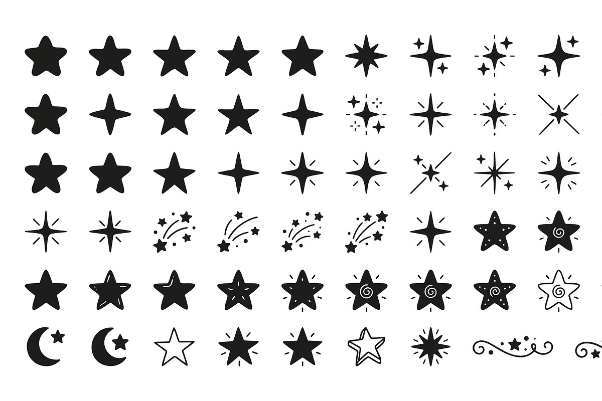 Hand Drawn Star and Sparkles Doodles, an Object Graphic by zahidhossainalif (Photo 12 of 13)