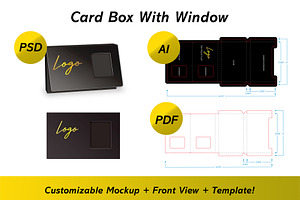 Card Box W Window Mockup Template