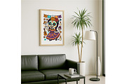Day of the Dead Girl Wall Art Cute, a Background Graphic by LaseredNinja (Thumbnail 7 of 7)
