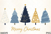 Blue Christmas Tree Sweatshirt Merry, an Illustration by CrexoraLab (Thumbnail 1 of 4)