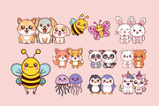 Kawaii Animals Cute Vector Set, a Templates & Theme by studiogstock (Thumbnail 2 of 4)