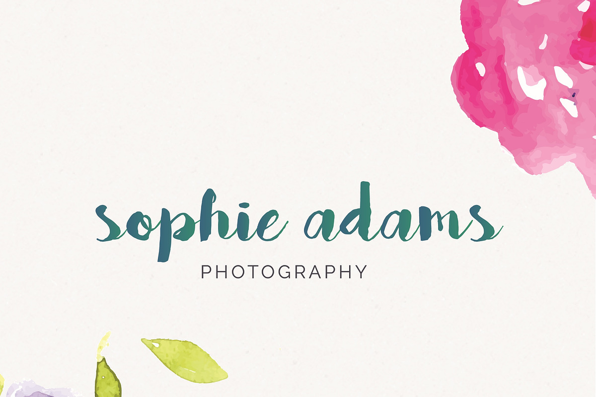 Watercolor logo // Unique design