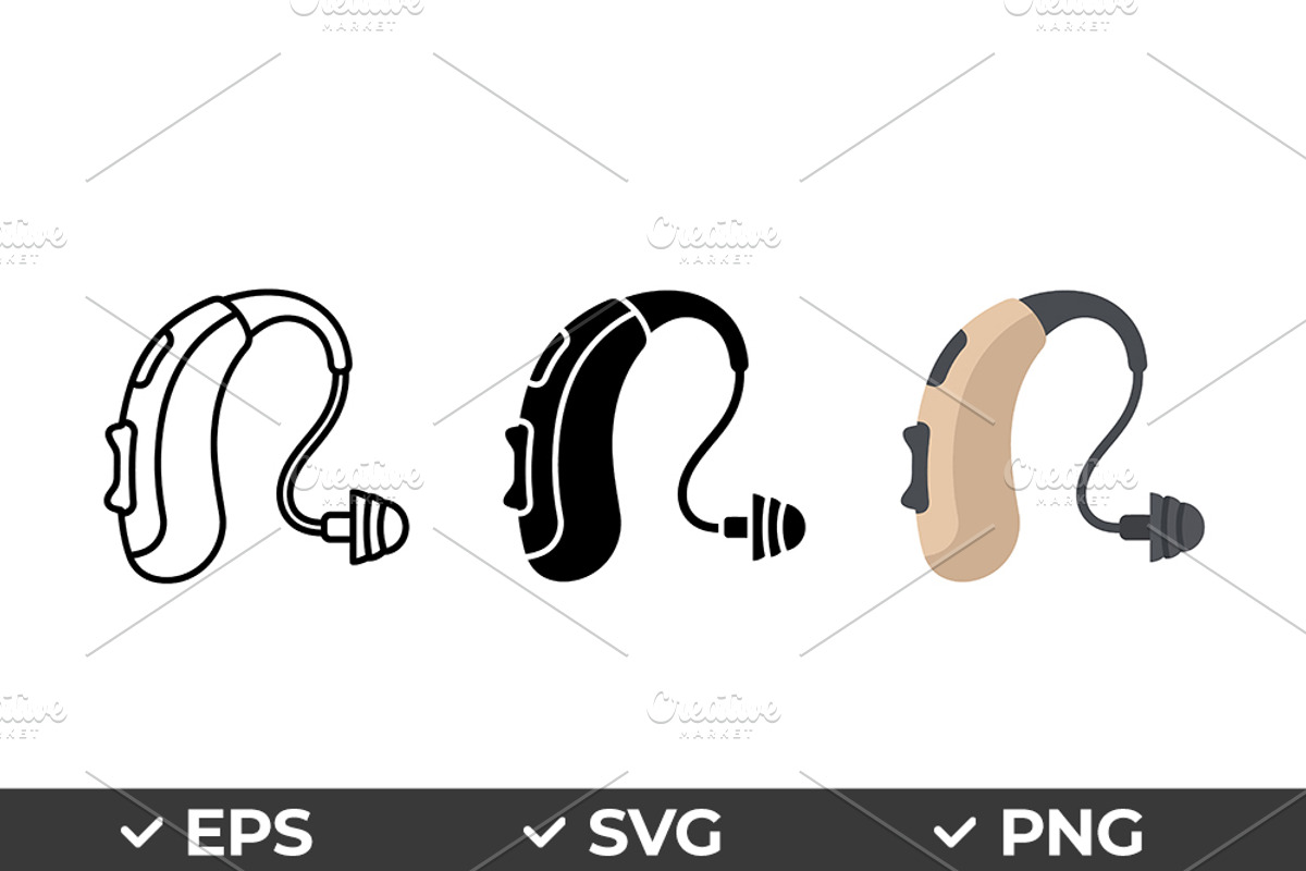 Hearing Aid Vector Icon Pack, an Object Graphic by Artonix (Photo 1 of 3)