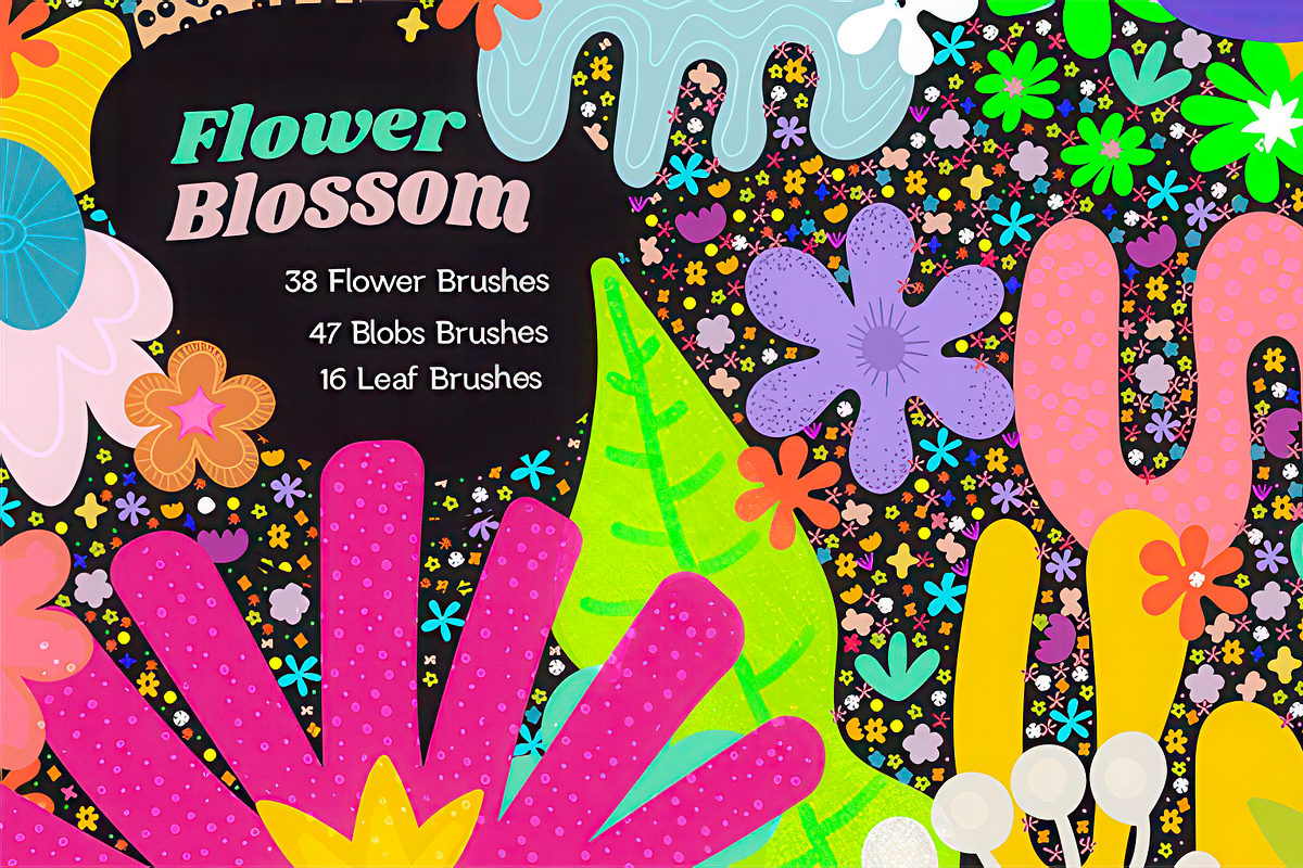 Flower Blossom: 100 Procreate Stamps, a Brush Add-On by Dollcee (Photo 3 of 4)