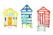 Set of watercolor beach huts, a Graphic by Kamenuka (Thumbnail 3 of 3)