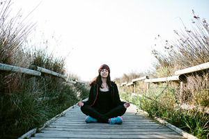 woman doing yoga
