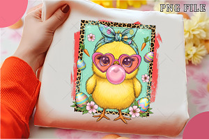 Bubblegum Easter Chick PNG, an Illustration by OK Design