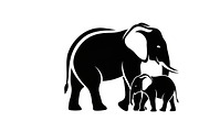elephant family silhouette design, an Illustration by Amazin_art (Thumbnail 7 of 51)