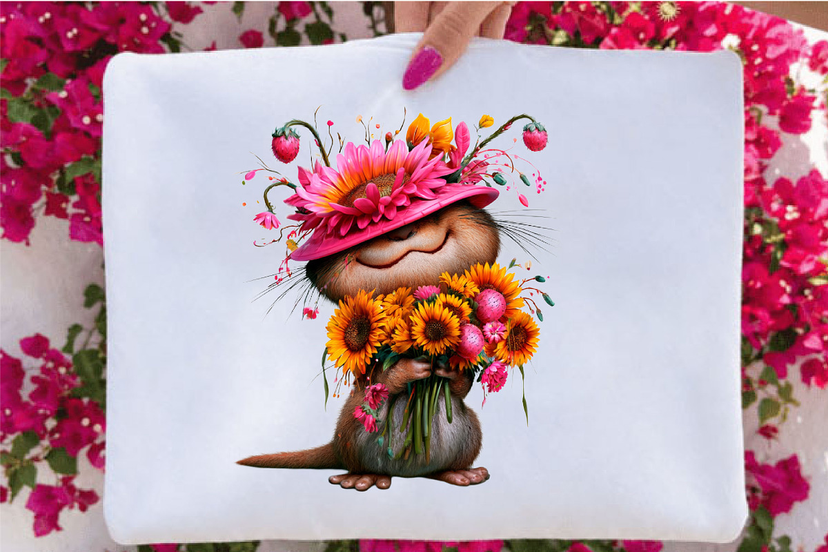 Watercolor Sunflower Animal Clipart, an Animal Illustration by SVGArt (Photo 5 of 5)