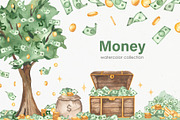 Money watercolor collection, a Finance Illustration by Marina Ermakova (Thumbnail 1 of 11)
