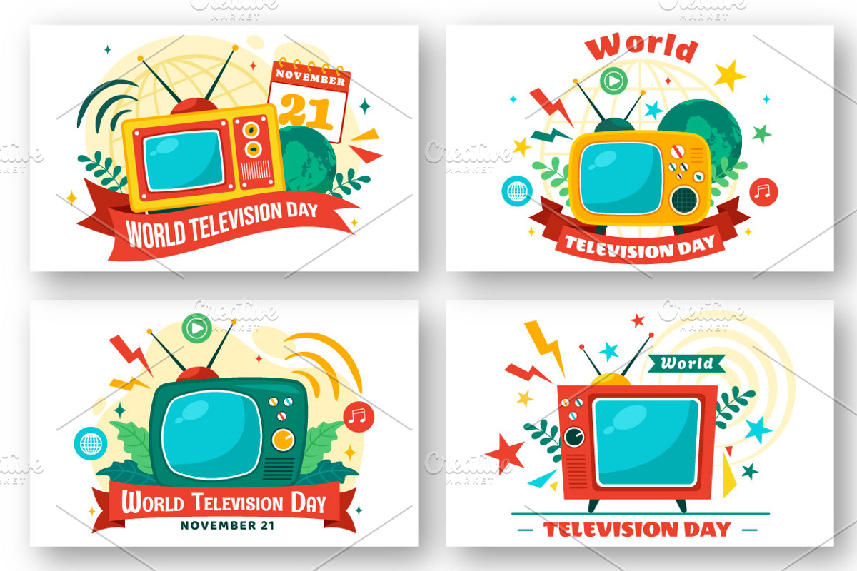 13 World Television Day Illustration, a Technology Illustration by denayunebgt (Photo 2 of 4)